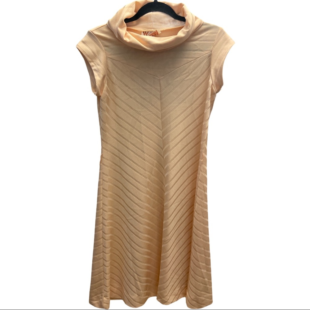 Vintage With-it mini dress peach chevron